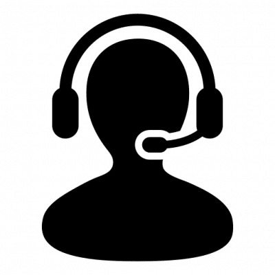 Silhouette of a person wearing a headset, representing customer support services.