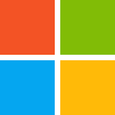 Logo design featuring four colored squares in orange, green, blue, and yellow.